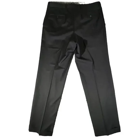 Hugo Boss Scorsese 42L Three Button Wool Suit 38 Pants Black‎ on Black Striped